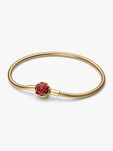 Pulseira Corrente Snake Rosa Encantada Bela e o Monstro Disney