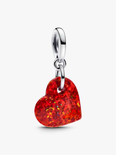 Conta Pendente Coração Vermelho Opalescente