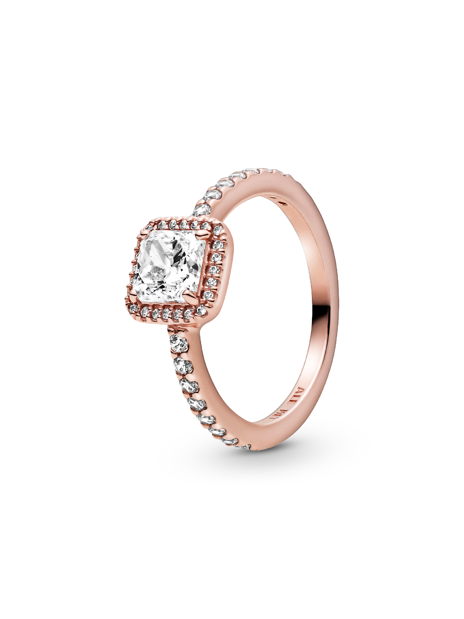 Anel Square Sparkle Halo