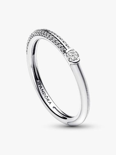 Anel Duplo Pavé Branco