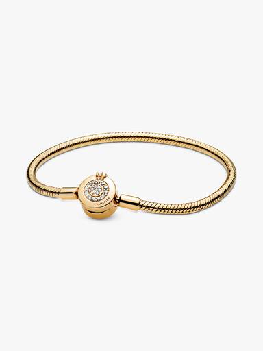 Pulseira Malha Snake "O" Coroado Brilhante