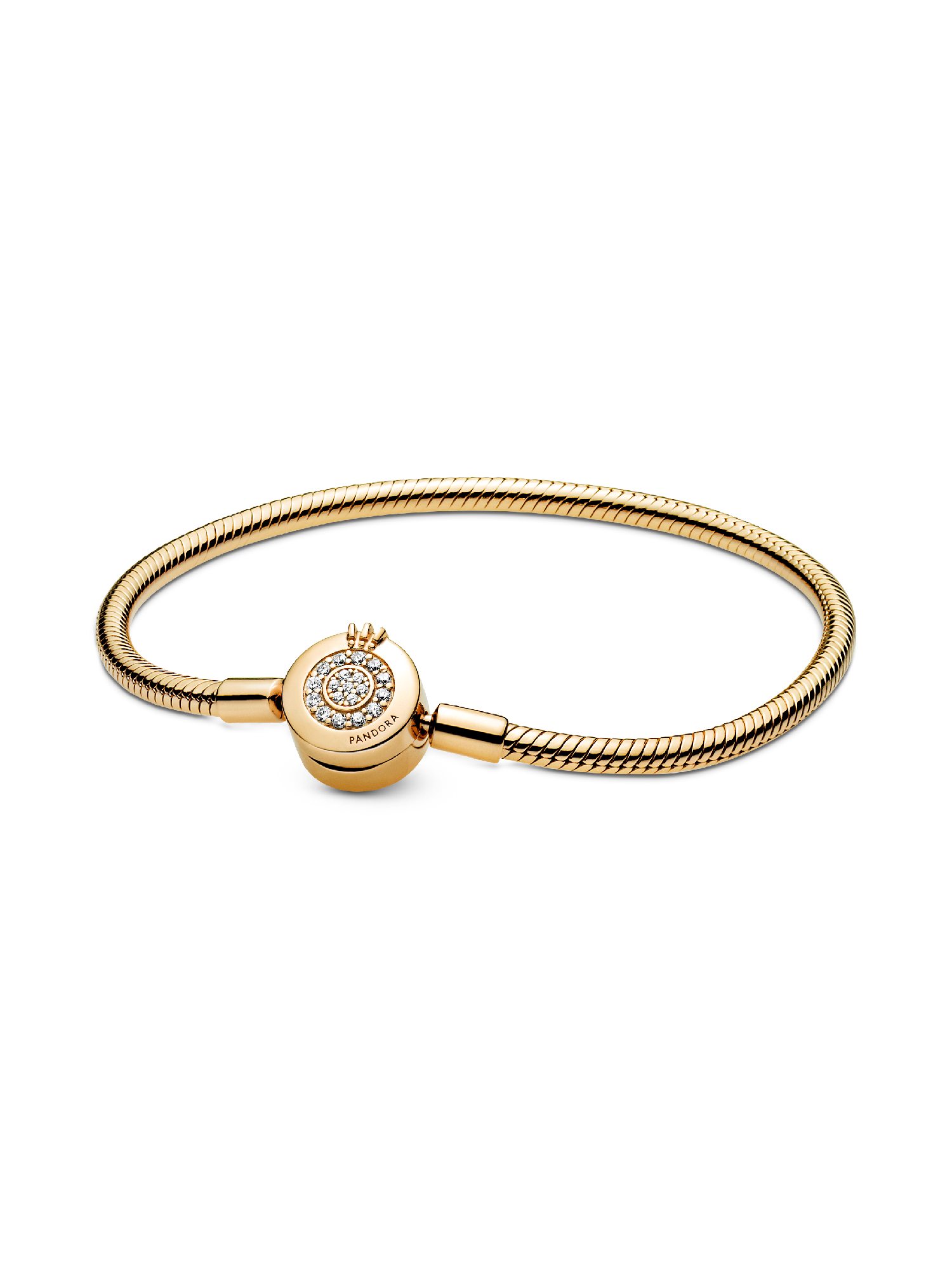 Pulseira Malha Snake "O" Coroado Brilhante