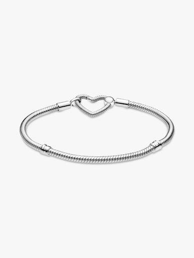Pulseira Malha Snake Fecho Coração