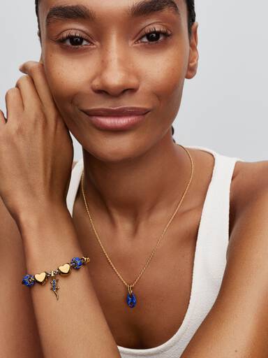 Pulseira Corrente Caixa Cordão Azul