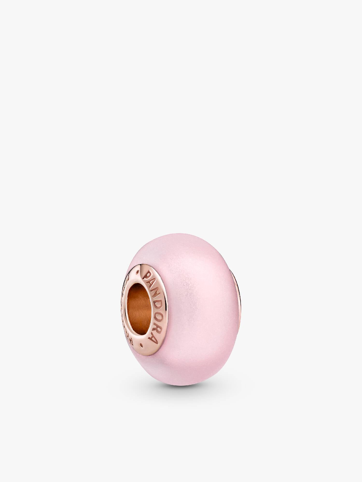 Conta Vidro Murano Rosa Mate