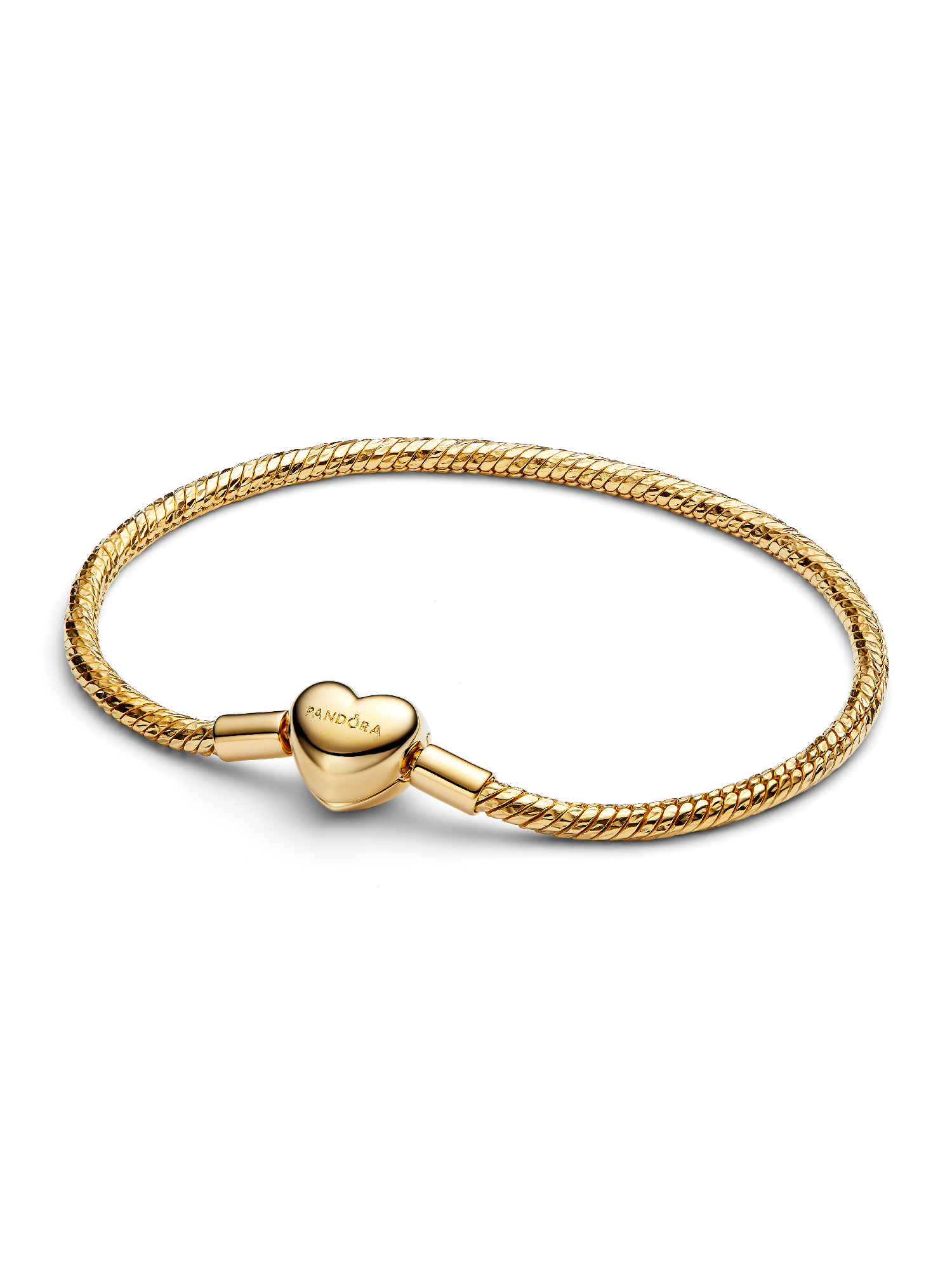 Pulseira Malha Snake Facetada Fecho Coração