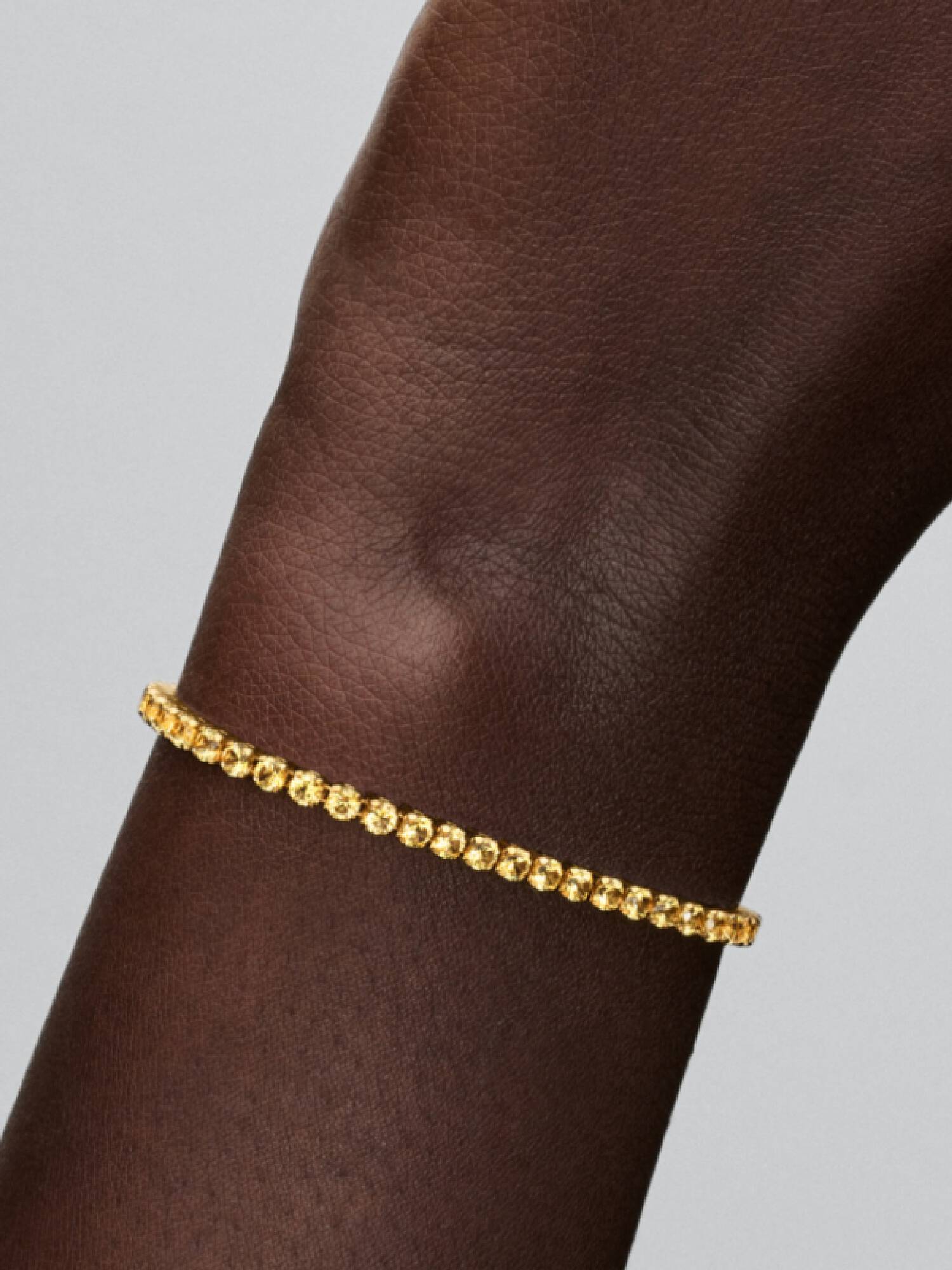 Pulseira de Ténis Amarela Brilhante