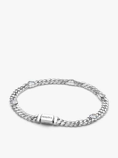 Conjunto Presente Pulseira e Anel Coração Corrente Cubana