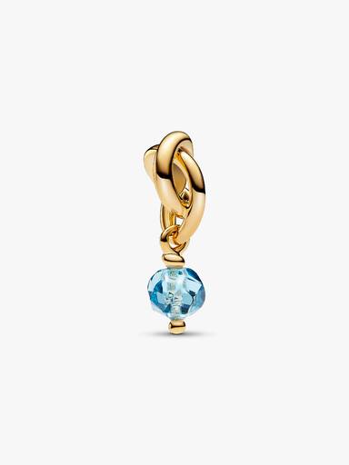 Conta Pendente Circulo da Eternidade Azul Aqua Marinho