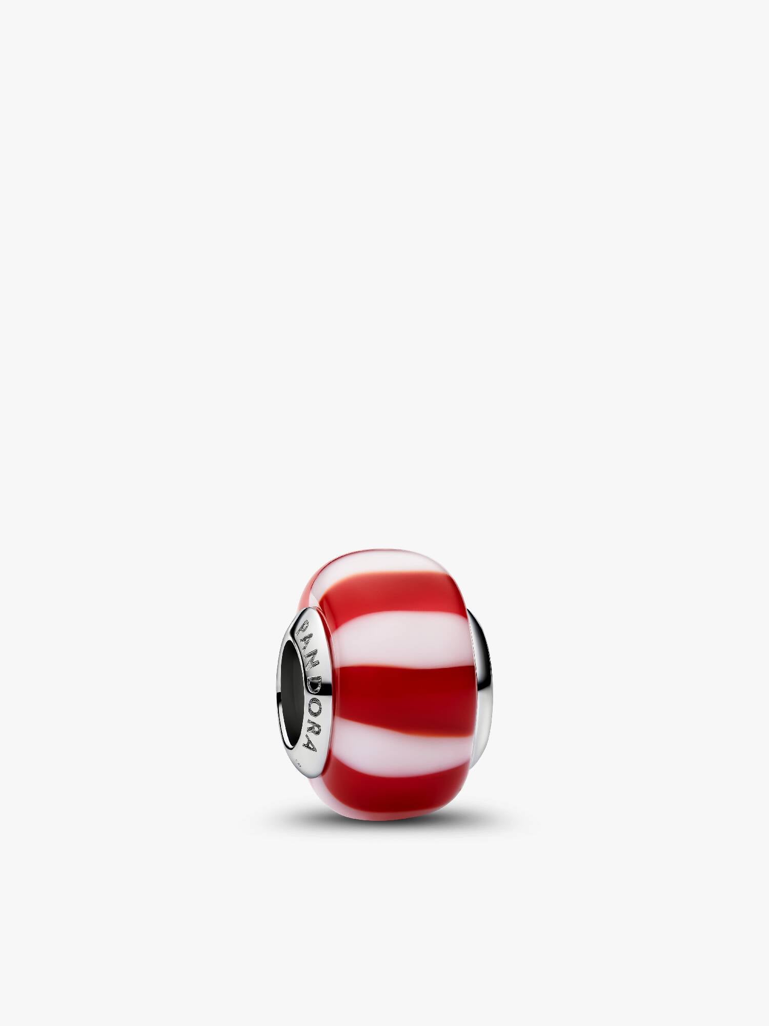 Conta Vidro Murano Vermelho Menta