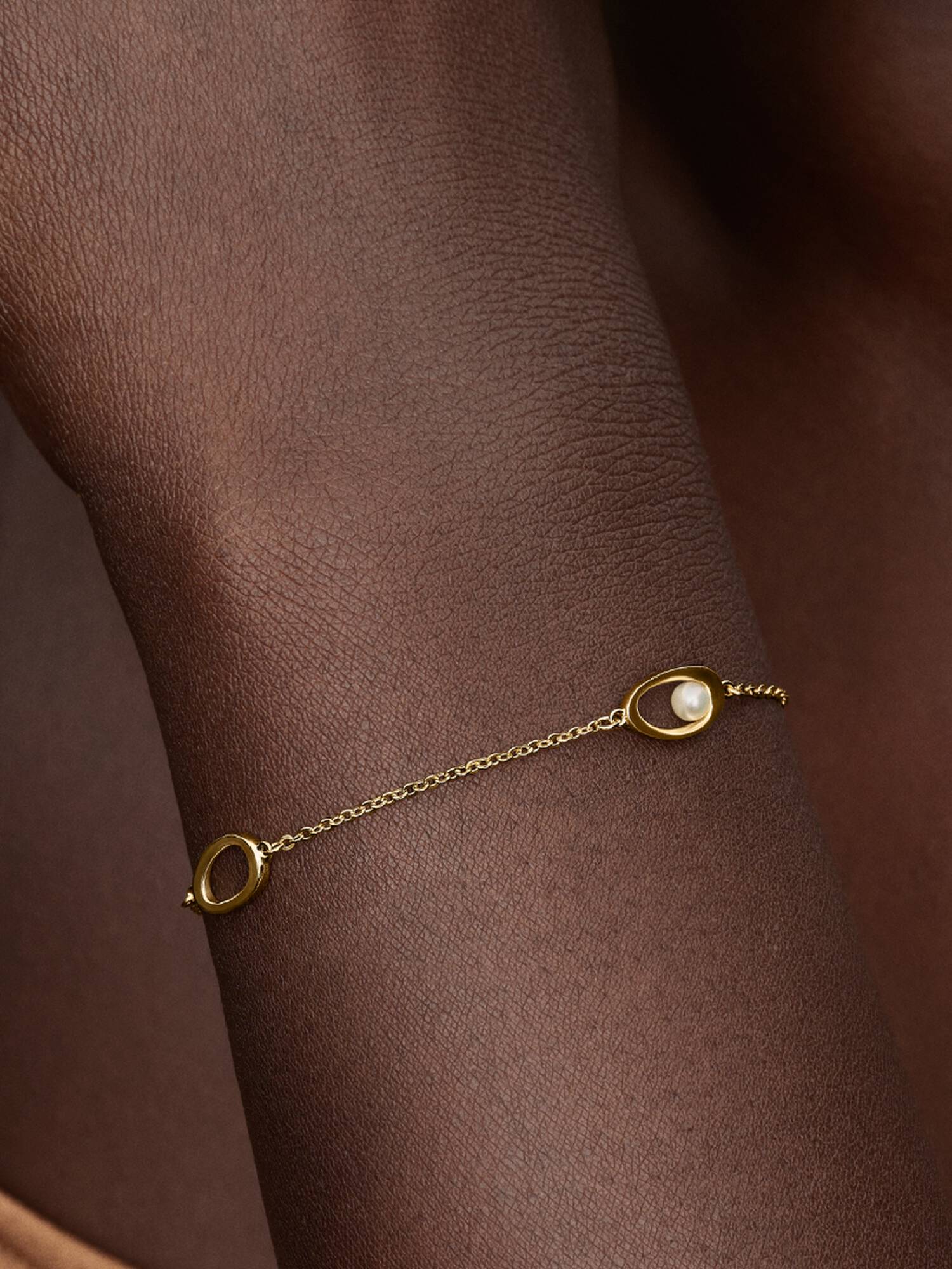 Pulseira Pérola de Cultura e Forma Orgânica Oval