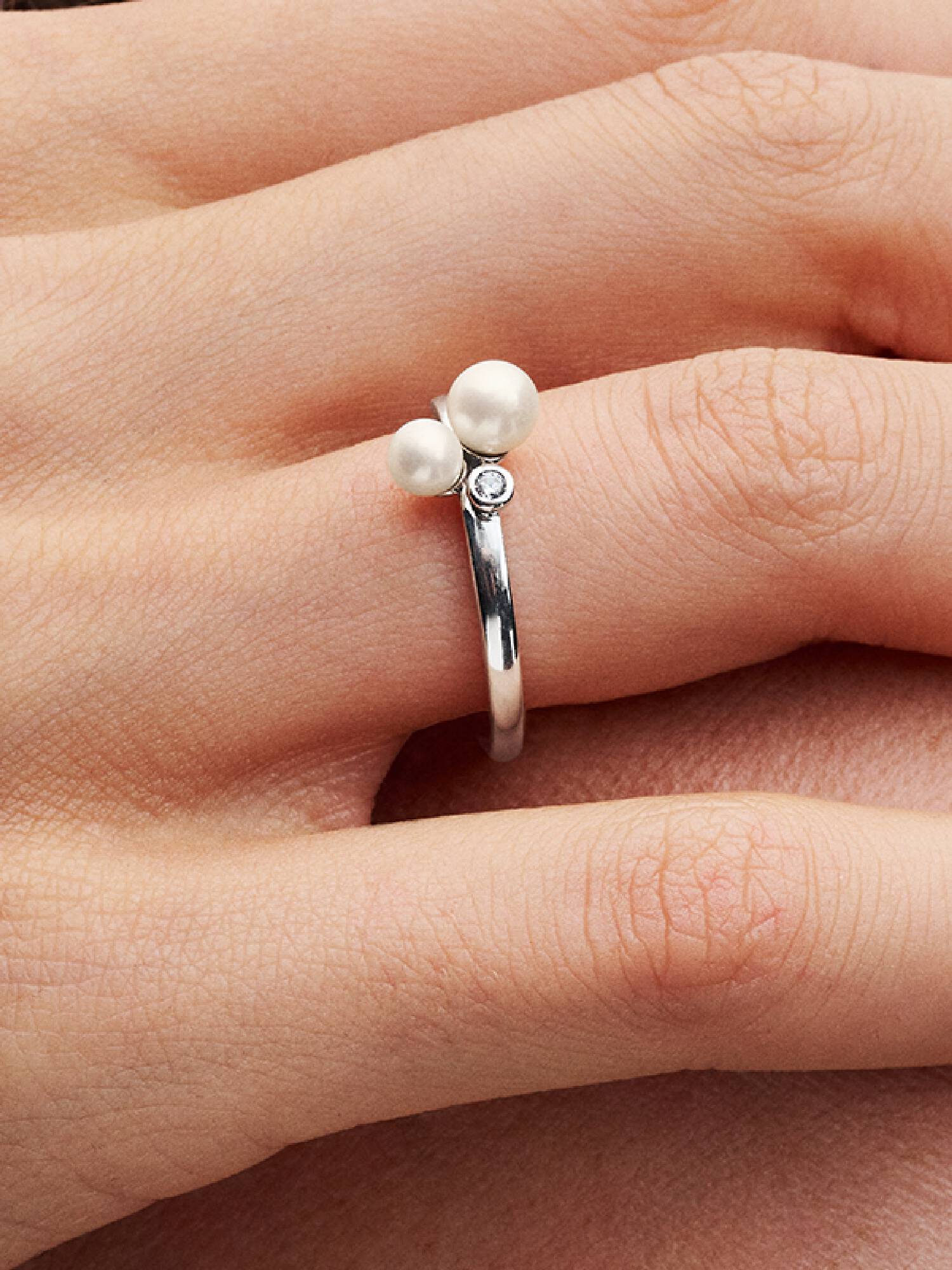 Anel Duo Treated Freshwater Cultured Pearls