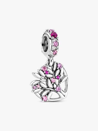 Conta Pendente Coração de Familia Cor-de-Rosa