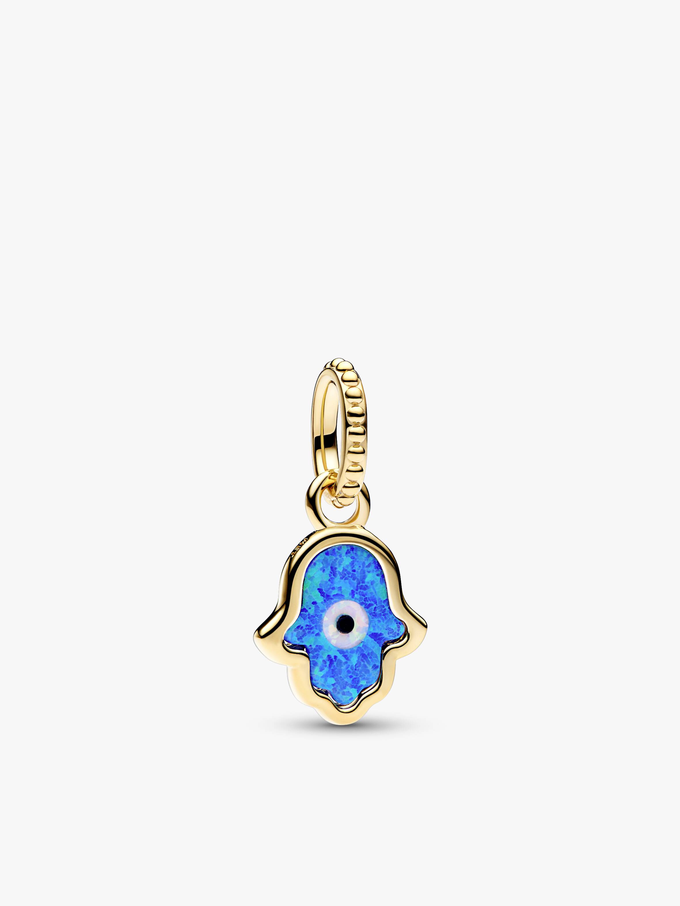 Mini Pendente Opalescente Hamsa Azul