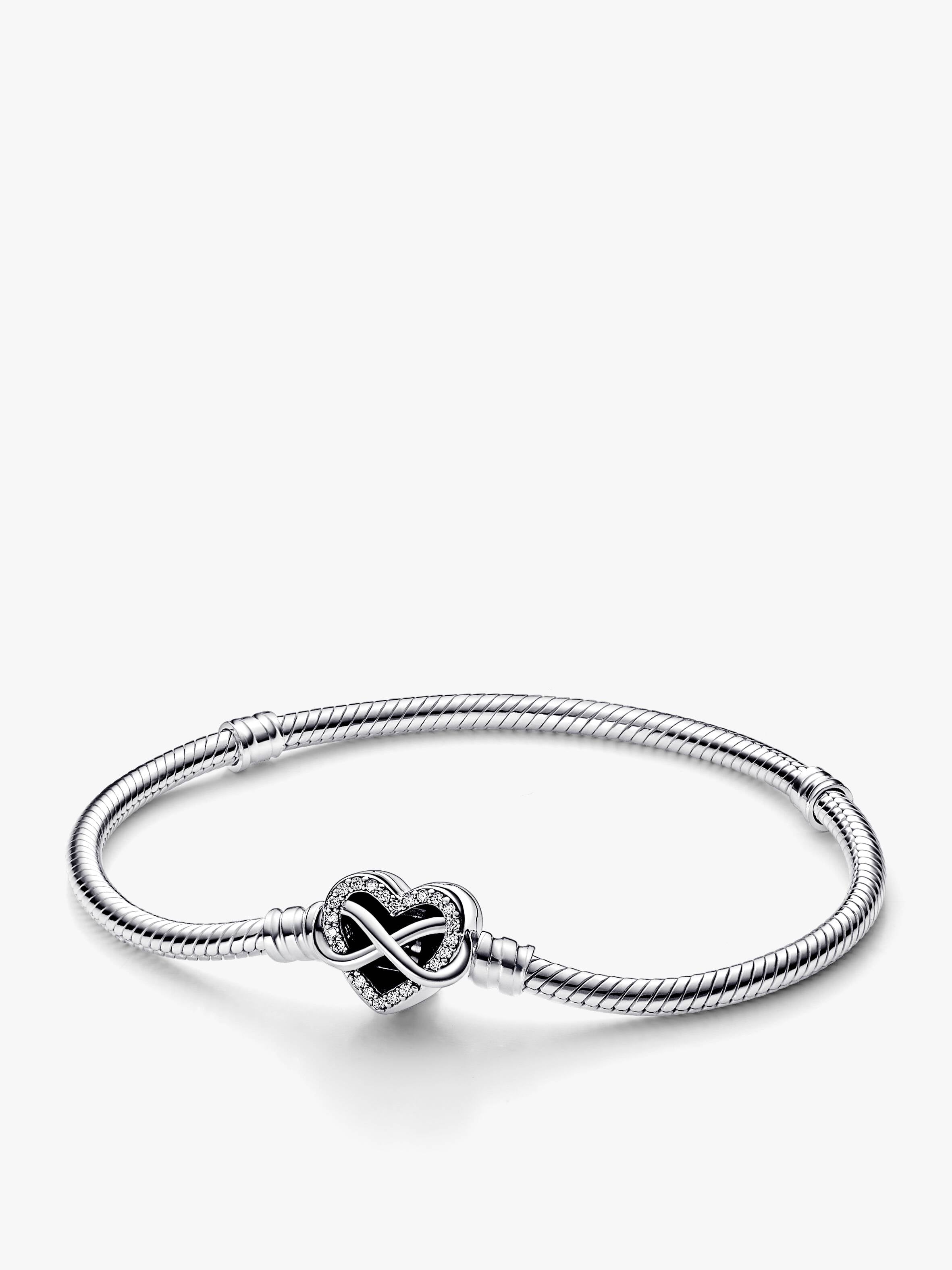 Pulseira Corrente Snake Fecho Coração Infinito Brilhante
