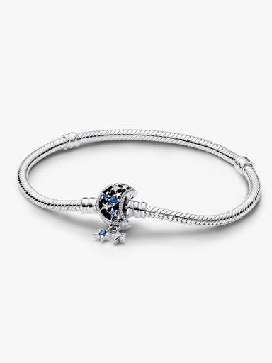 Pulseira Malha Snake Fecho Lua Cintilante