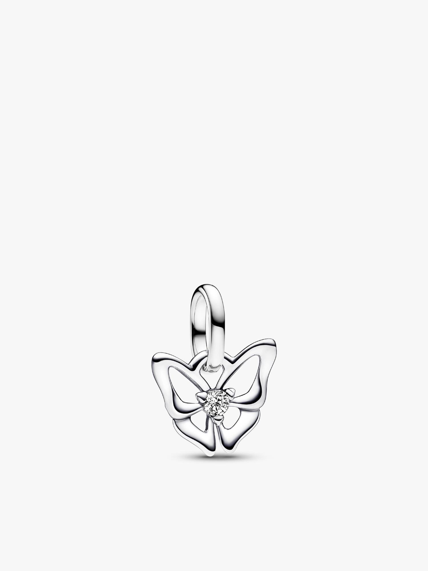 Mini Conta Pendente Borboleta Prata