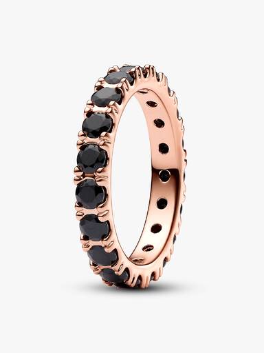 Anel Black Sparkling Row Eternity