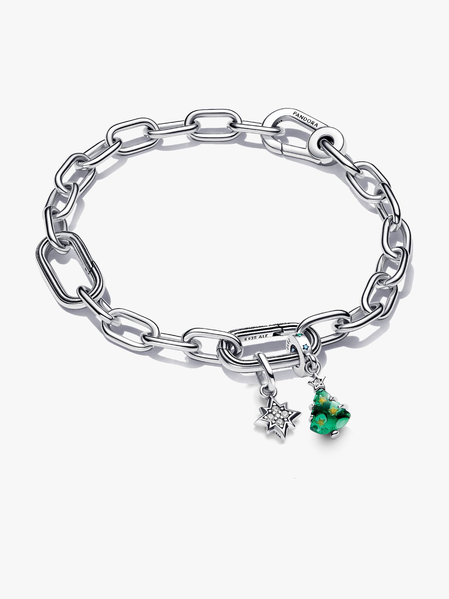 Conjunto de Presente Pulseira com Charms Pendente Estrela e Árvore de Natal