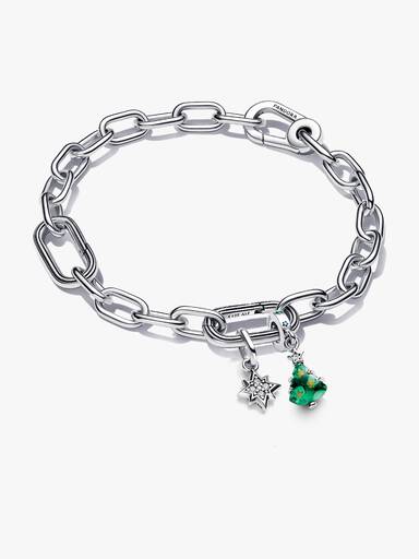 Conjunto de Presente Pulseira com Charms Pendente Estrela e Árvore de Natal