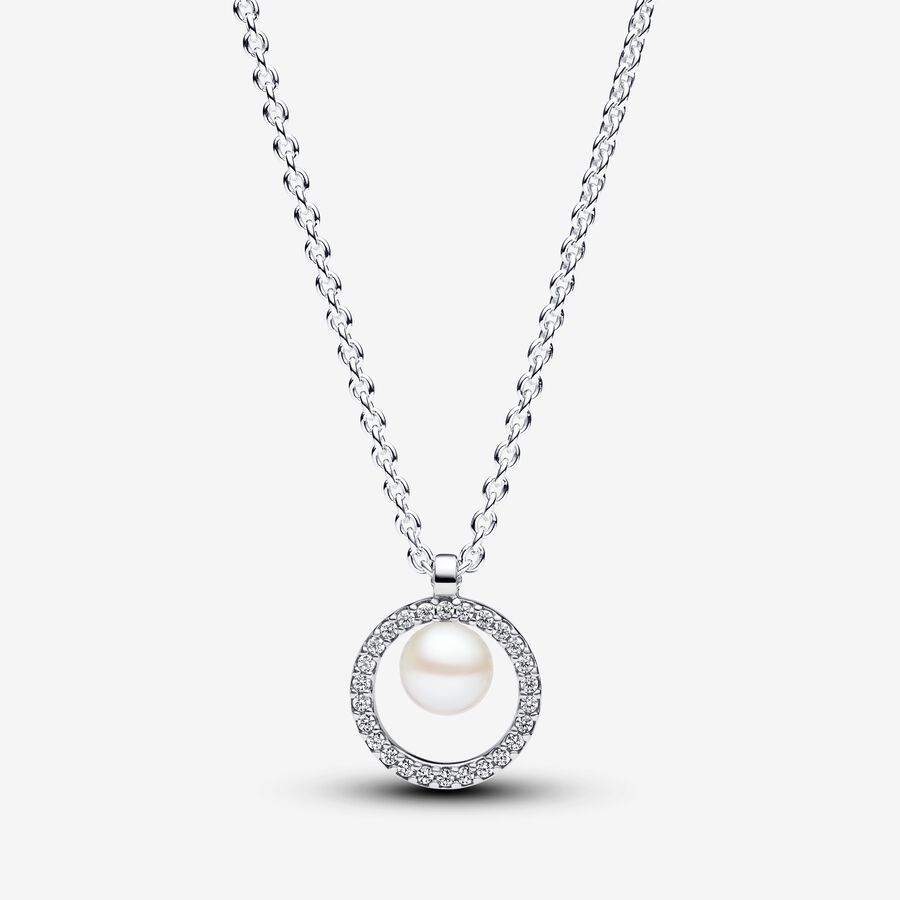 Colar Treated Freshwater Cultured Pearl & Pavé image number 0