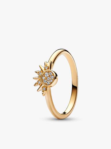 Conjunto de Presente Anel e Conta Sol e Lua Celestial
