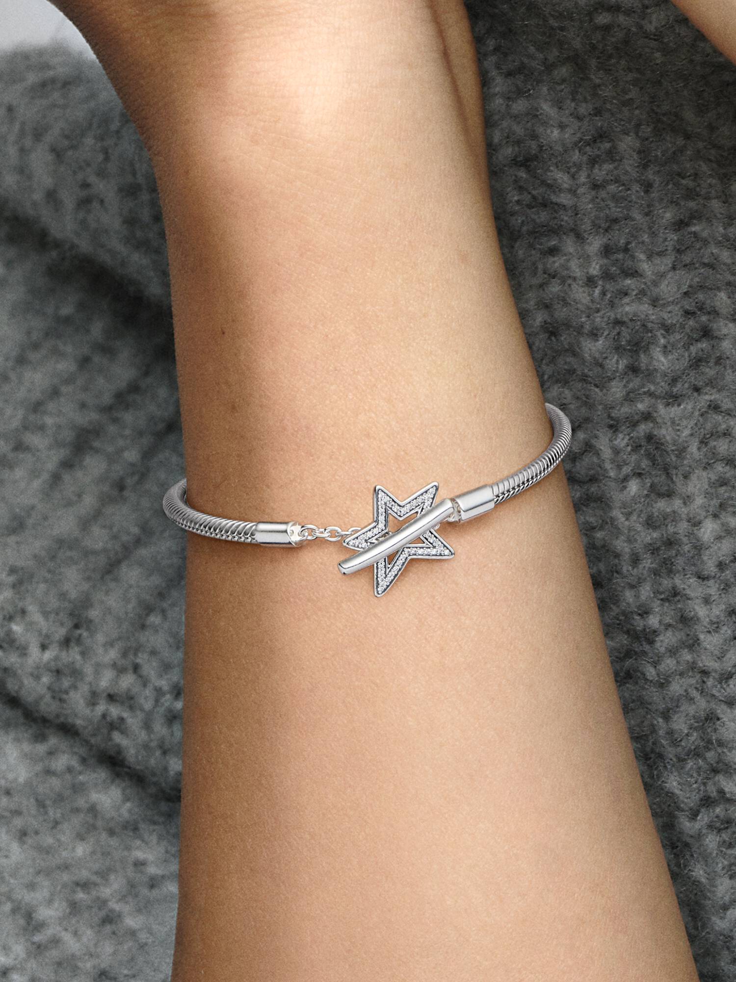 Pulseira Pandora Moments com fecho em T Estrela Brilhante
