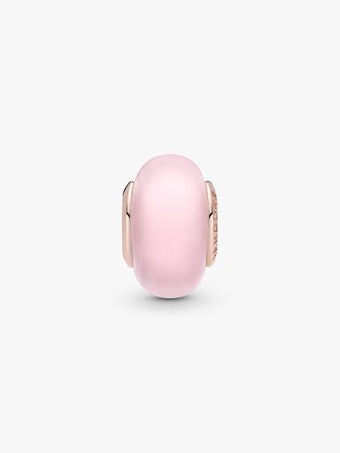Conta Vidro Murano Rosa Mate