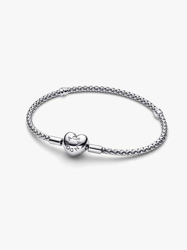 Pulseira de Corrente com Tachas Fecho Coração