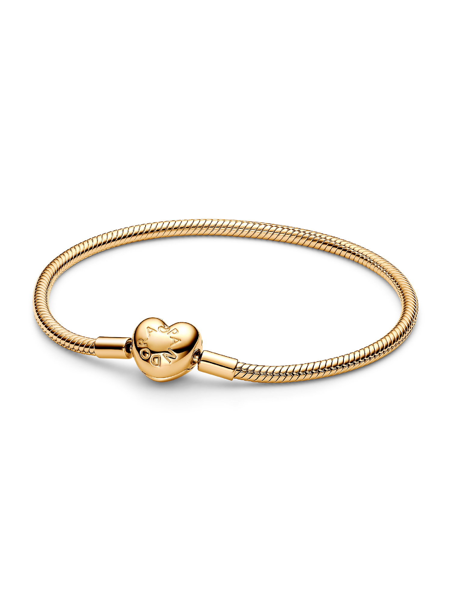 Pulseira Malha Snake Fecho Coração Pandora Moments