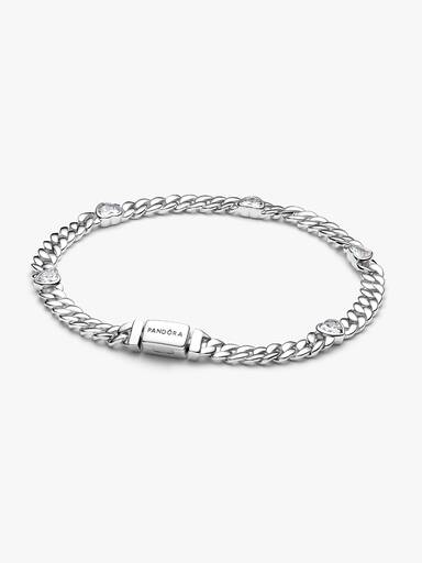 Pulseira de Corrente Cubana Coração