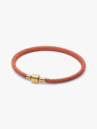 Pulseira Cordão Laranja Brilhante