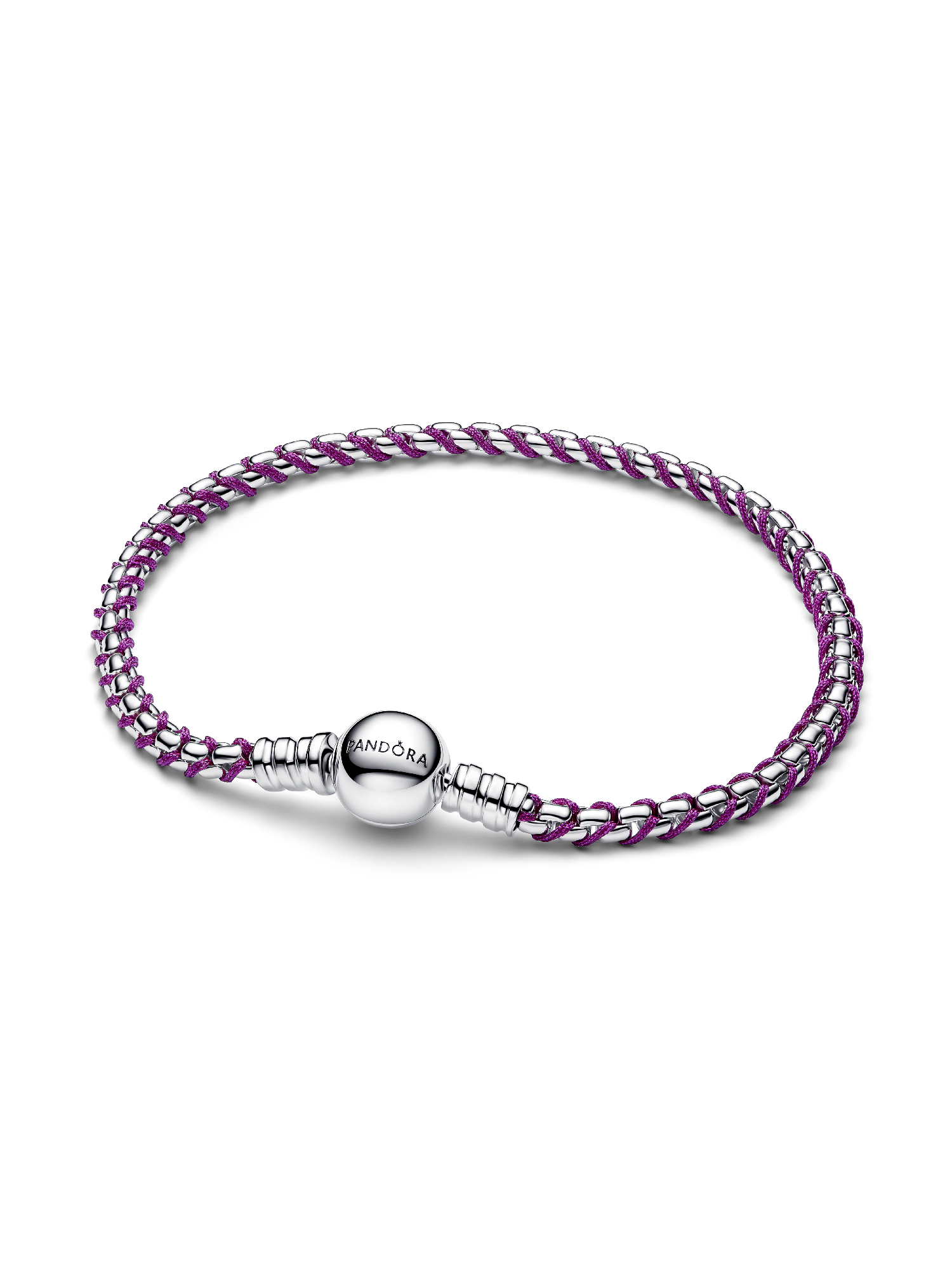 Pulseira de Corrente Caixa Cordão Lilás