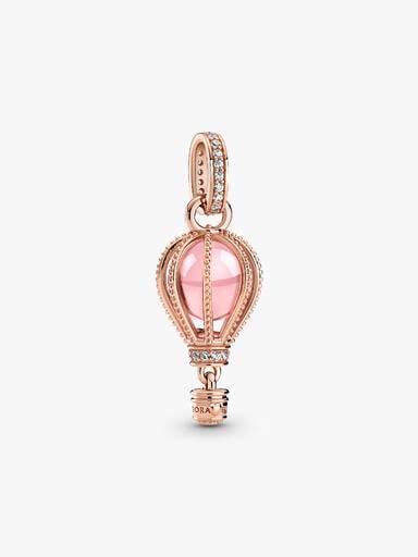 Conta Pendente Balão de Ar Quente Rosa Cintilante