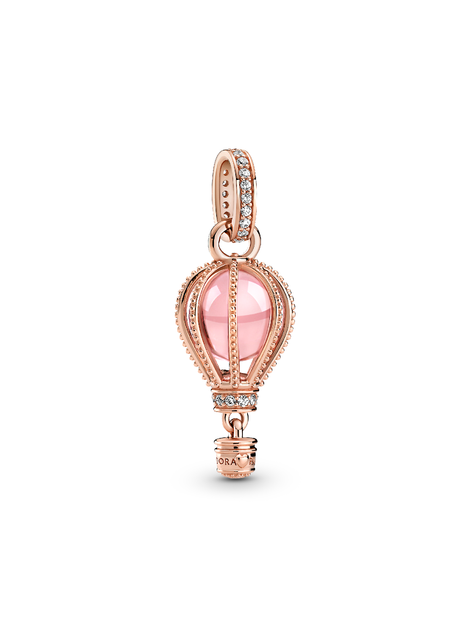 Conta Pendente Balão de Ar Quente Rosa Cintilante