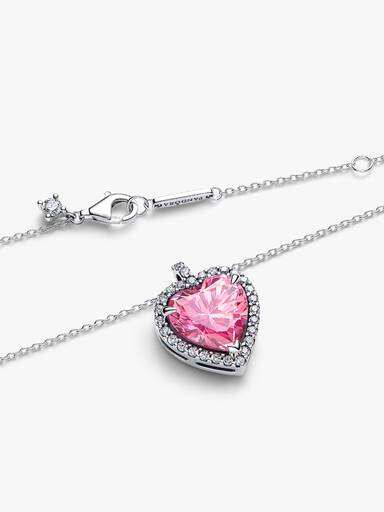 Gargantilha Coração Auréola Rosa