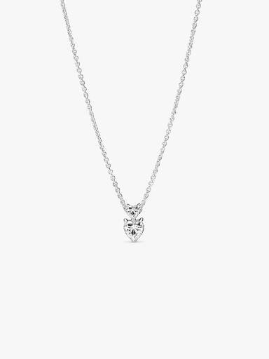 Colar Pandora Double Heart Pendant Sparkling