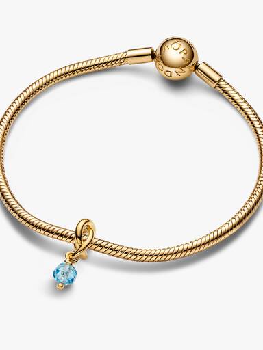 Conta Pendente Circulo da Eternidade Azul Aqua Marinho