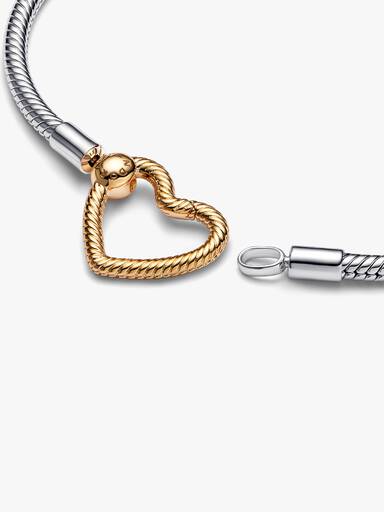 Pulseira Malha Snake Fecho Coração
