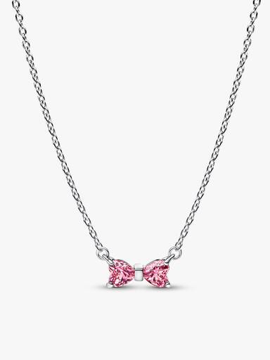 Conjunto de presente Colar e Brincos Laço Rosa Brilhante