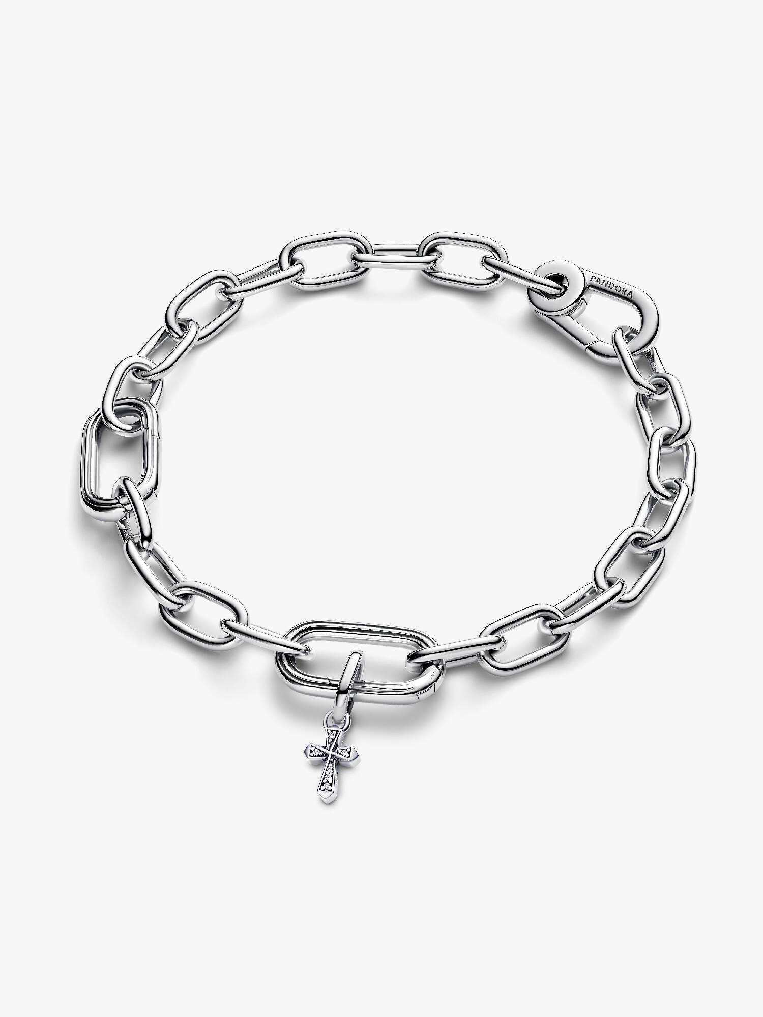 Conjunto de Presente Pulseira com Charm Mini Cruz Brilhante Pandora ME