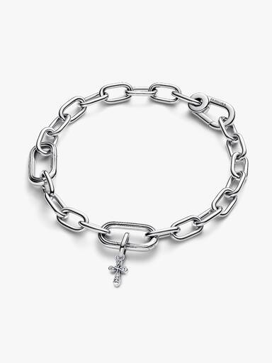Conjunto de Presente Pulseira com Charm Mini Cruz Brilhante Pandora ME
