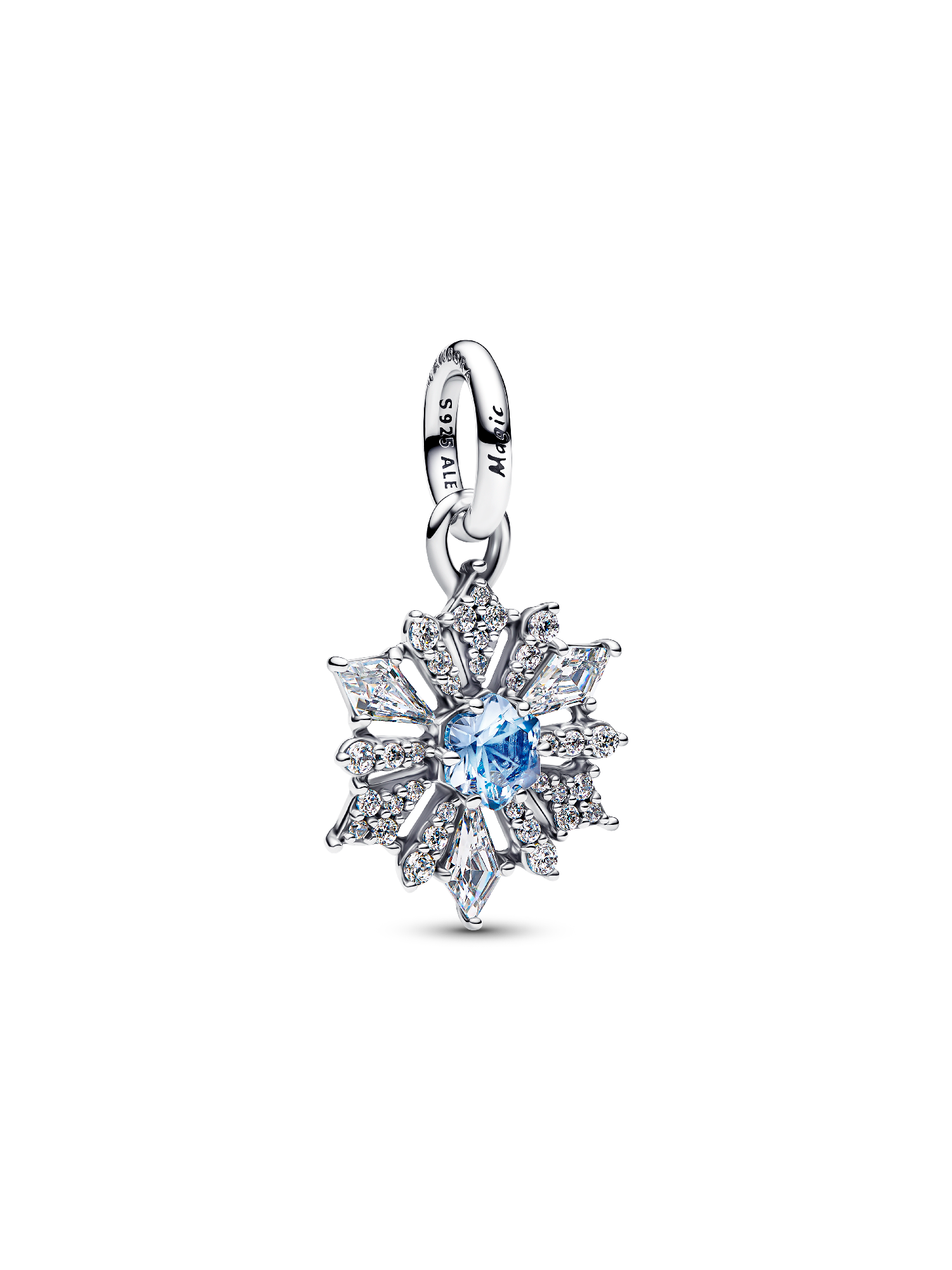 Conta Pendente Floco de Neve Rainha Elsa Frozen Disney Prata