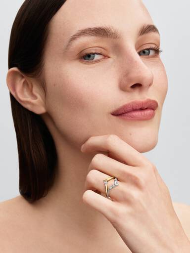 Anel Aro Pavé Baguette Tiara