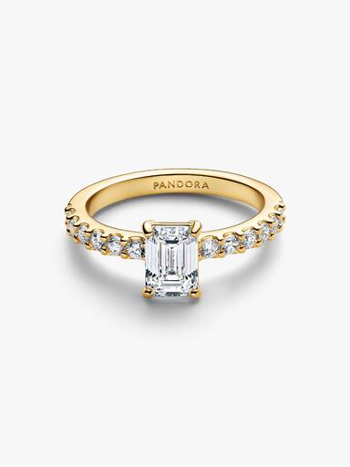 Anel Rectangular Auréola Cintilante