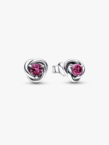Brincos Eternity Circle cor-de-rosa