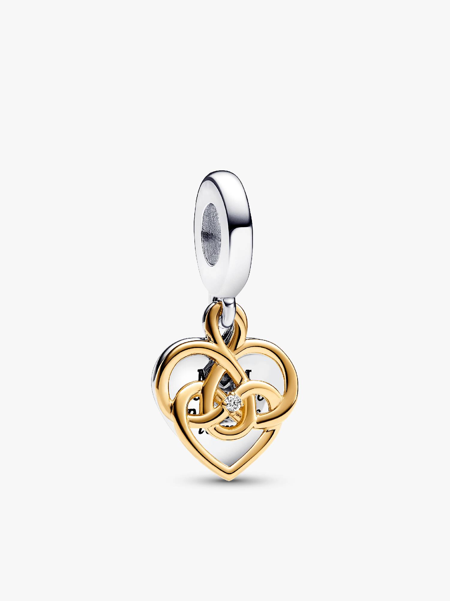 Conta Pendente Dupla gravavel Mum com Diamante 0.009 ct TW
