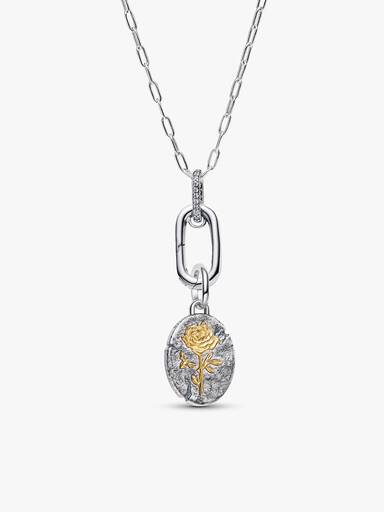 Conjunto de Presente Medalhão Rosa