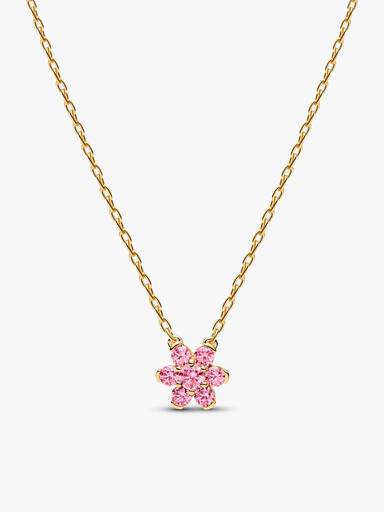 Conjunto de Presente Flor Rosa Brilhante Dourado