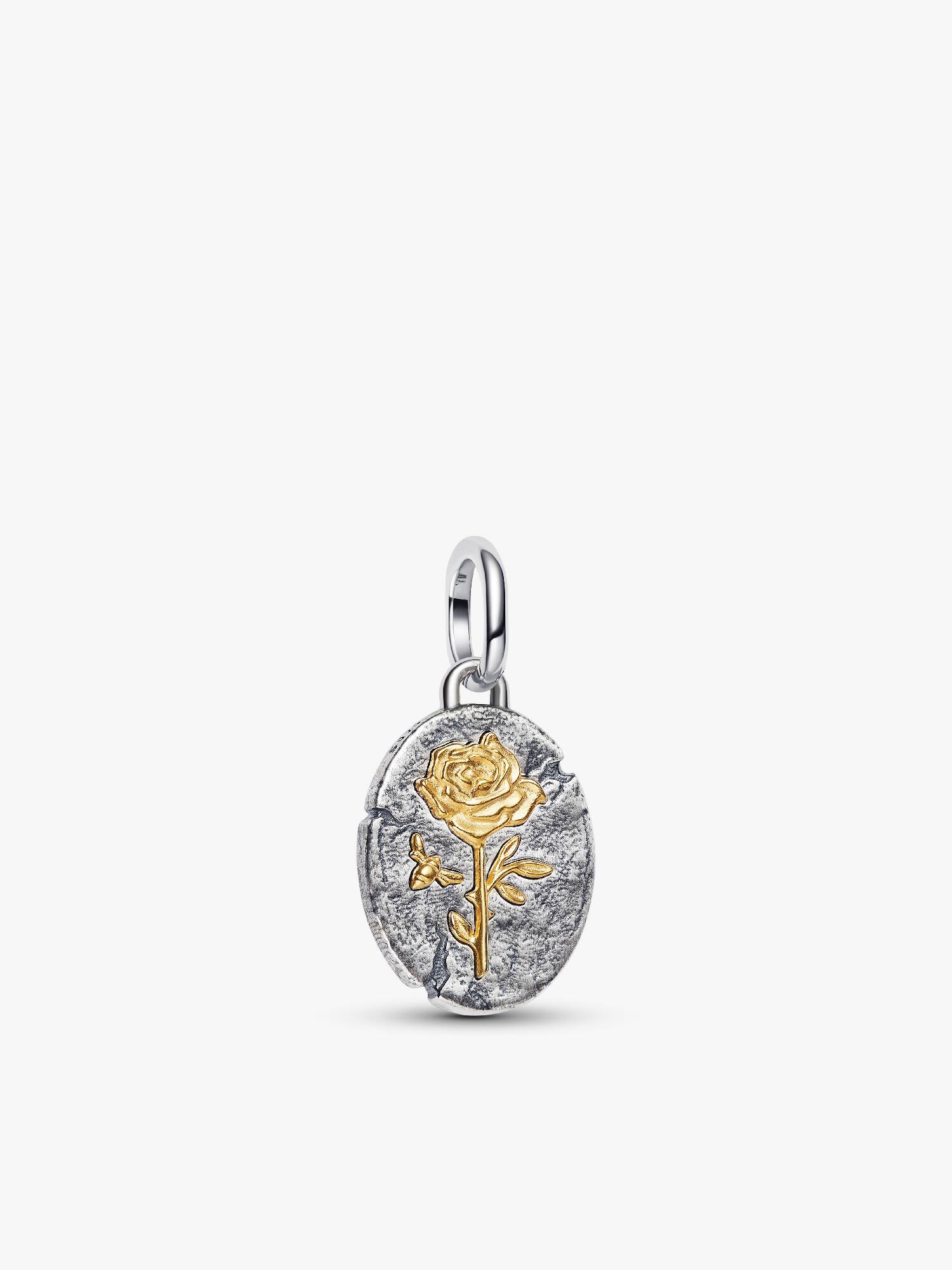 Conta Medalhão Rosa